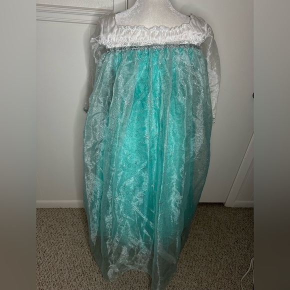 Kids  Princess Costume - Teal and White size 10 - Picture 3 of 5